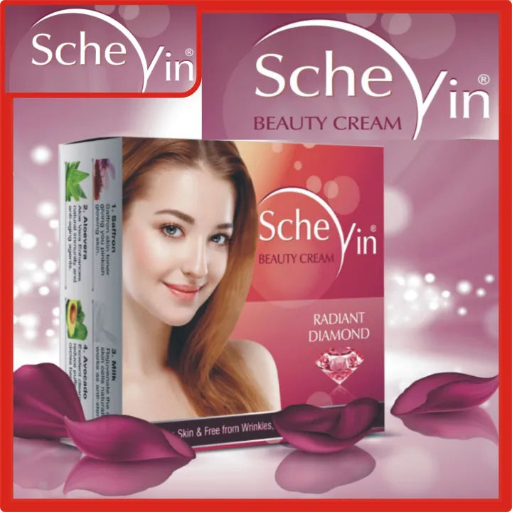 SCHEVIN WHITENINGS BEAUTY CREAM DIAMOND RADIANT AND MULTI VITAMINS FOR FACE FRESHNESS, FRECKLES, ANTI WRINKLES AND DARK CIRCLES FOR ALL SKIN TYPES, 30G