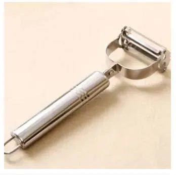 Julienne Peeler 2 in 1 Grater Cutter Slicer Double Planing Stainless Steel Serrated Blades Julie Julian Piller for Potato Carrot Cucumber Apple Melon Vegetables & Fruits Multi-functional Cooking Tool Gadget for Kitchen Accessories